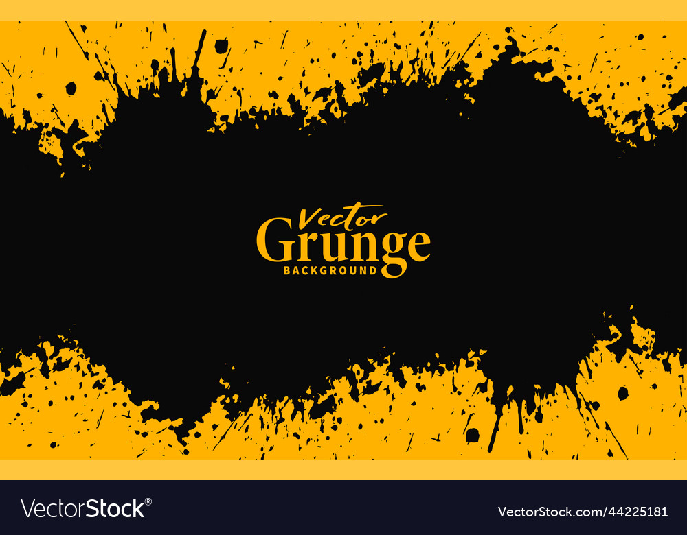 Yellow background with black grunge splatter