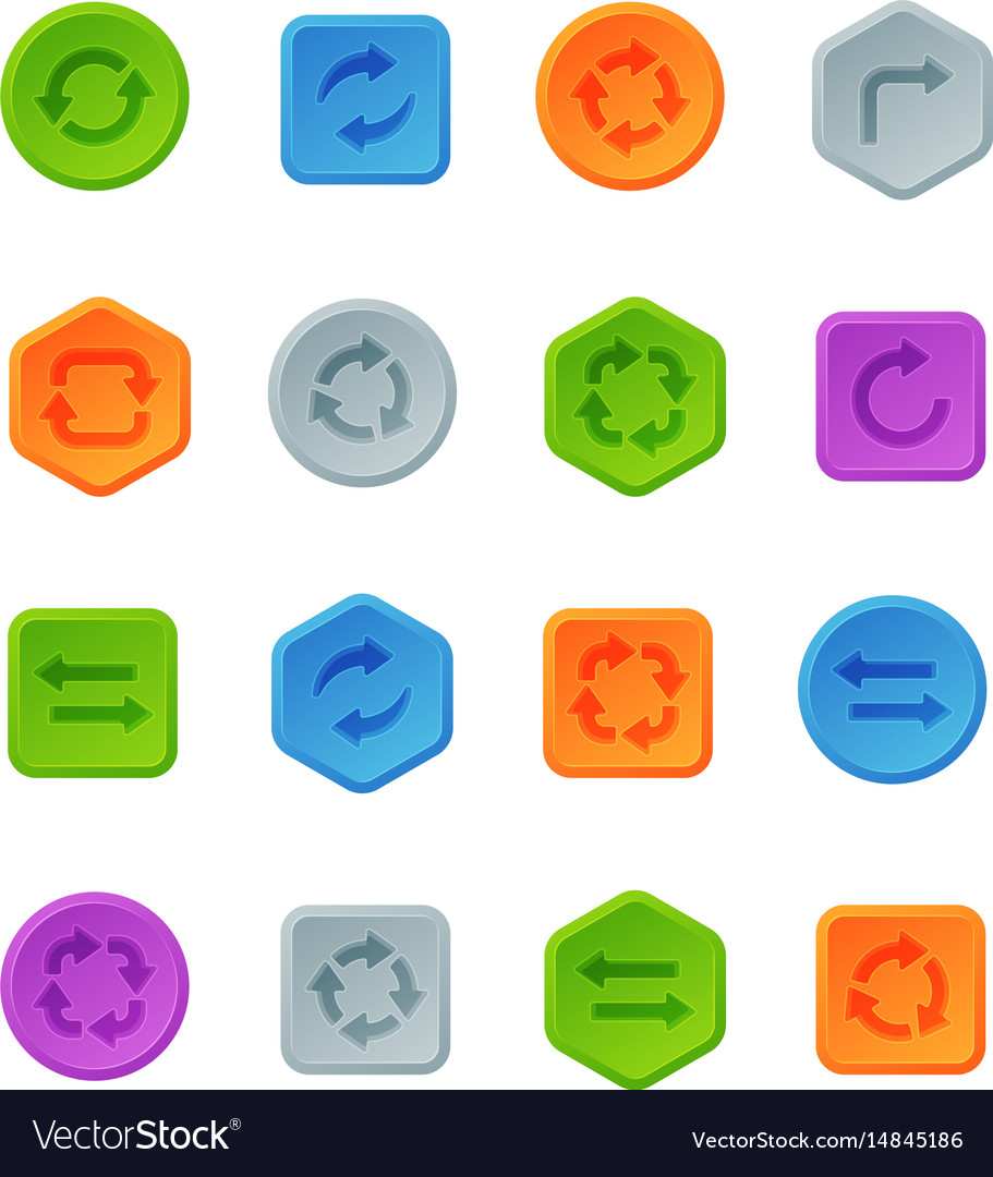Colorful website turn buttons design