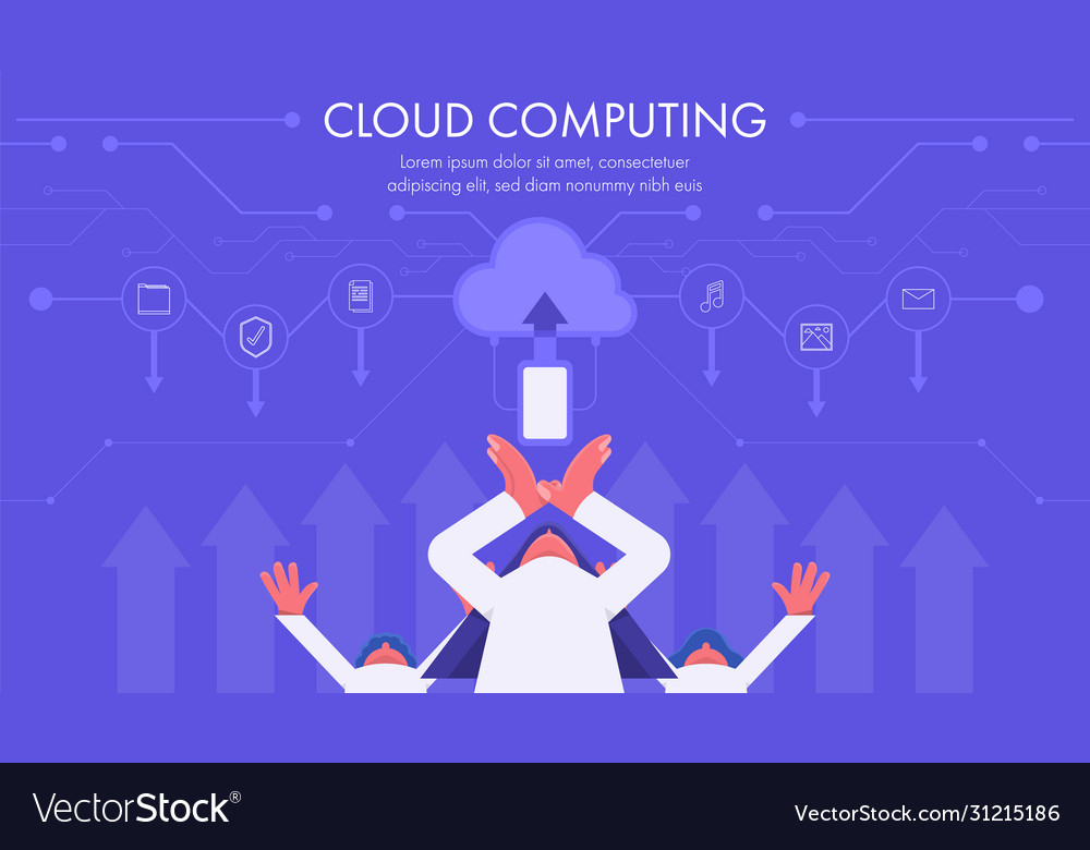 Concept cloud computing technology vector image Concept cloud computing technology