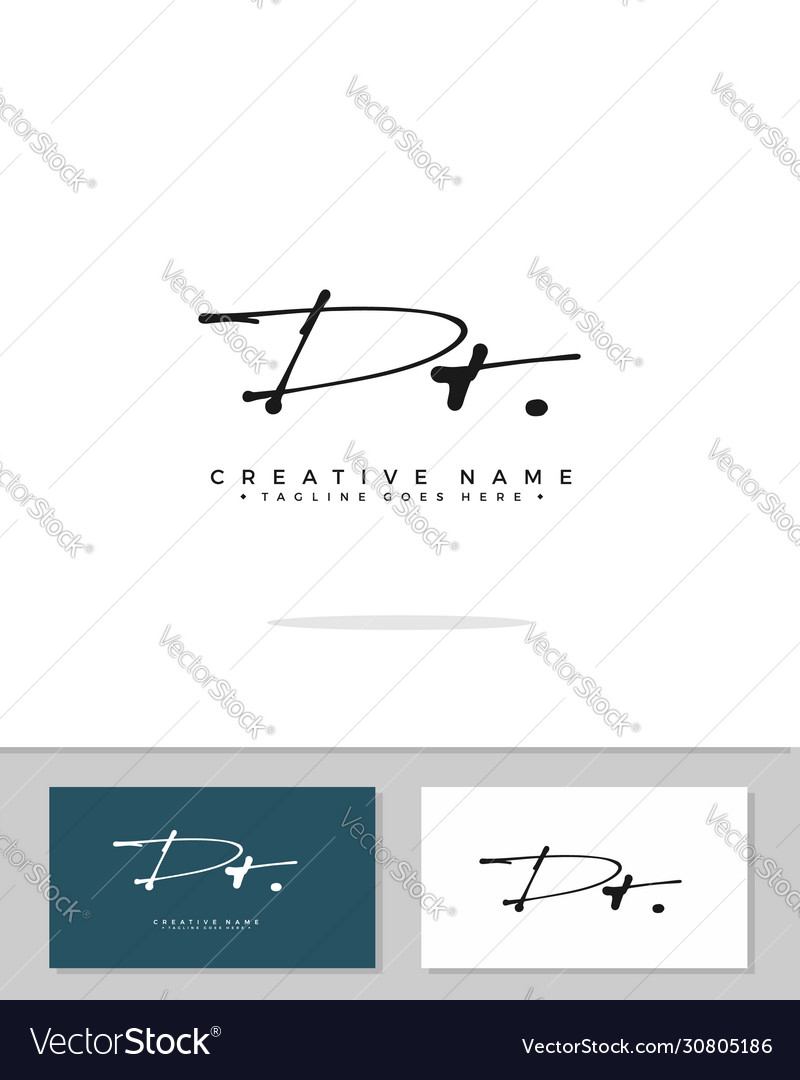 D t dt initial logo signature handwriting