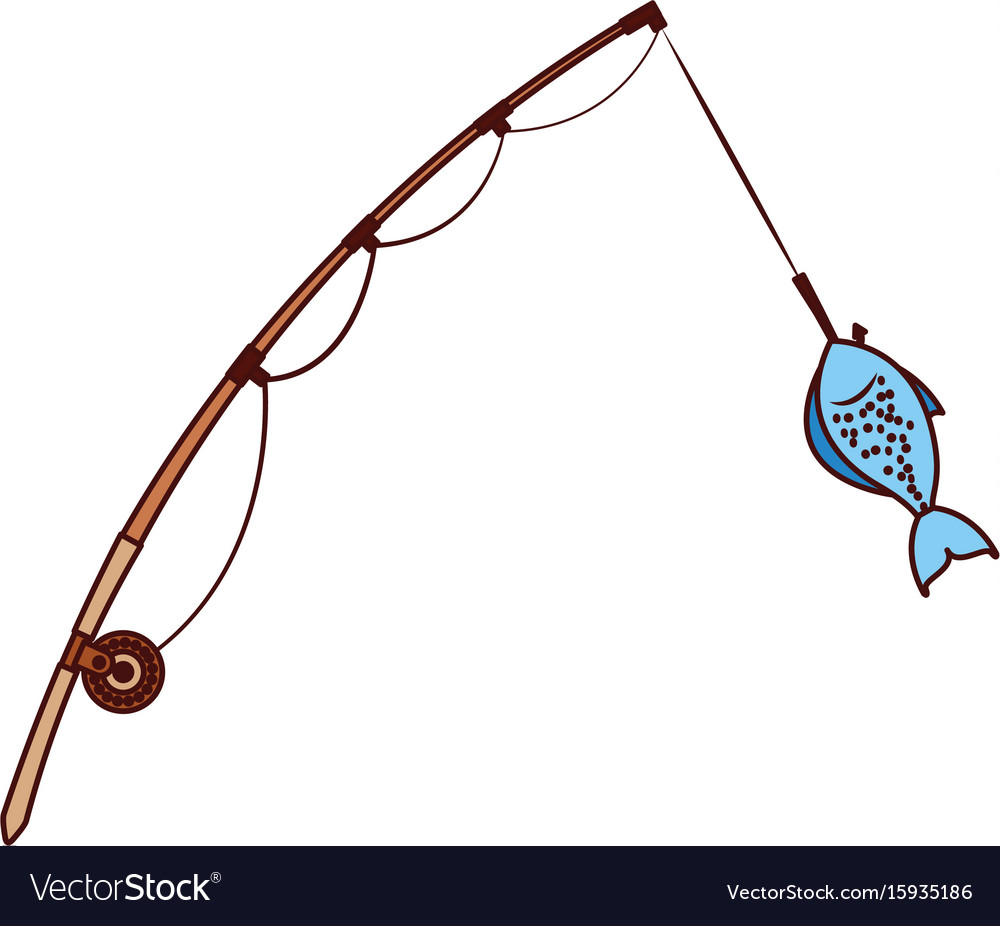 Fishing rod isolated icon Royalty Free Vector Image