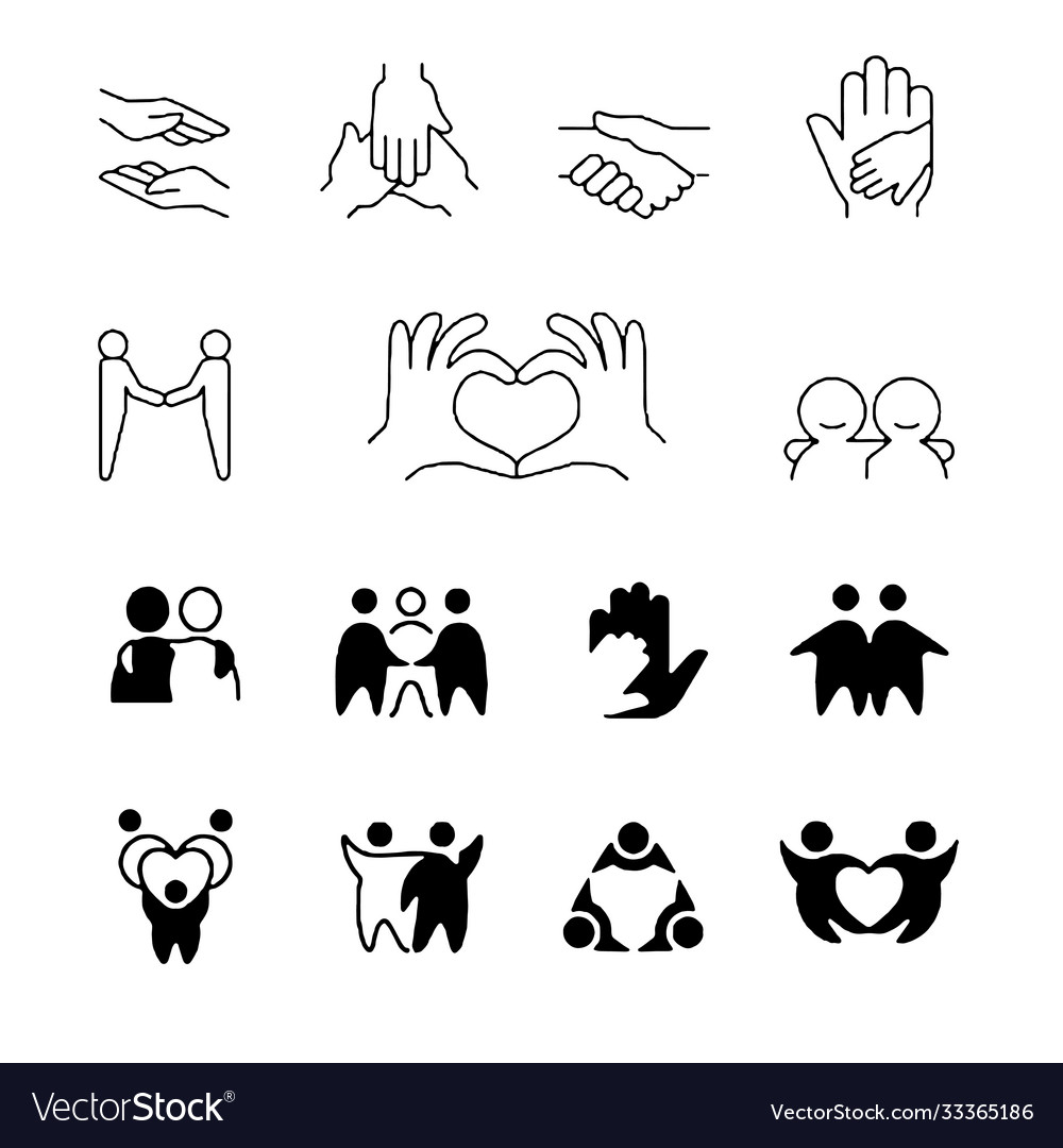 Friendship love relationship friend family icons Vector Image