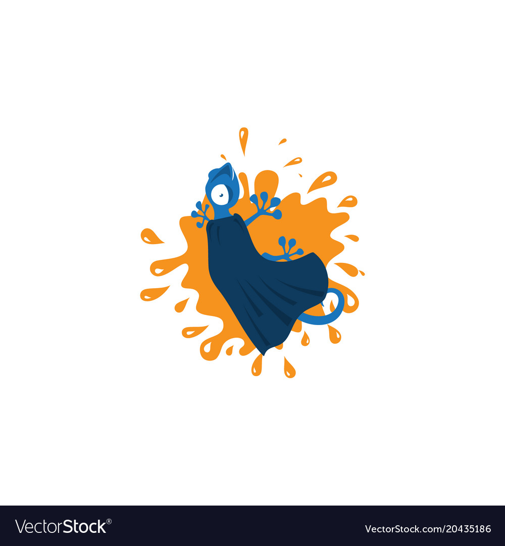 Gecko icon emblem on the orange splash