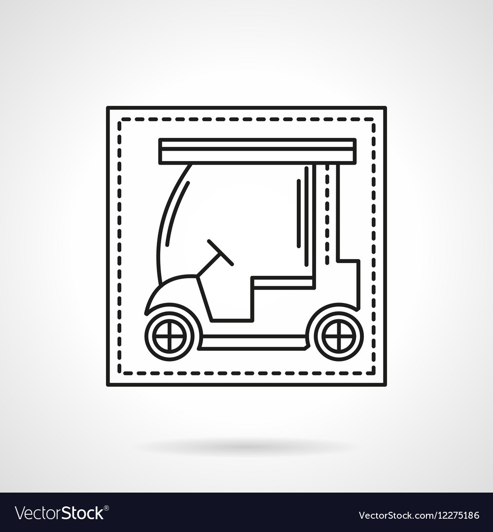 Golf car flat line icon