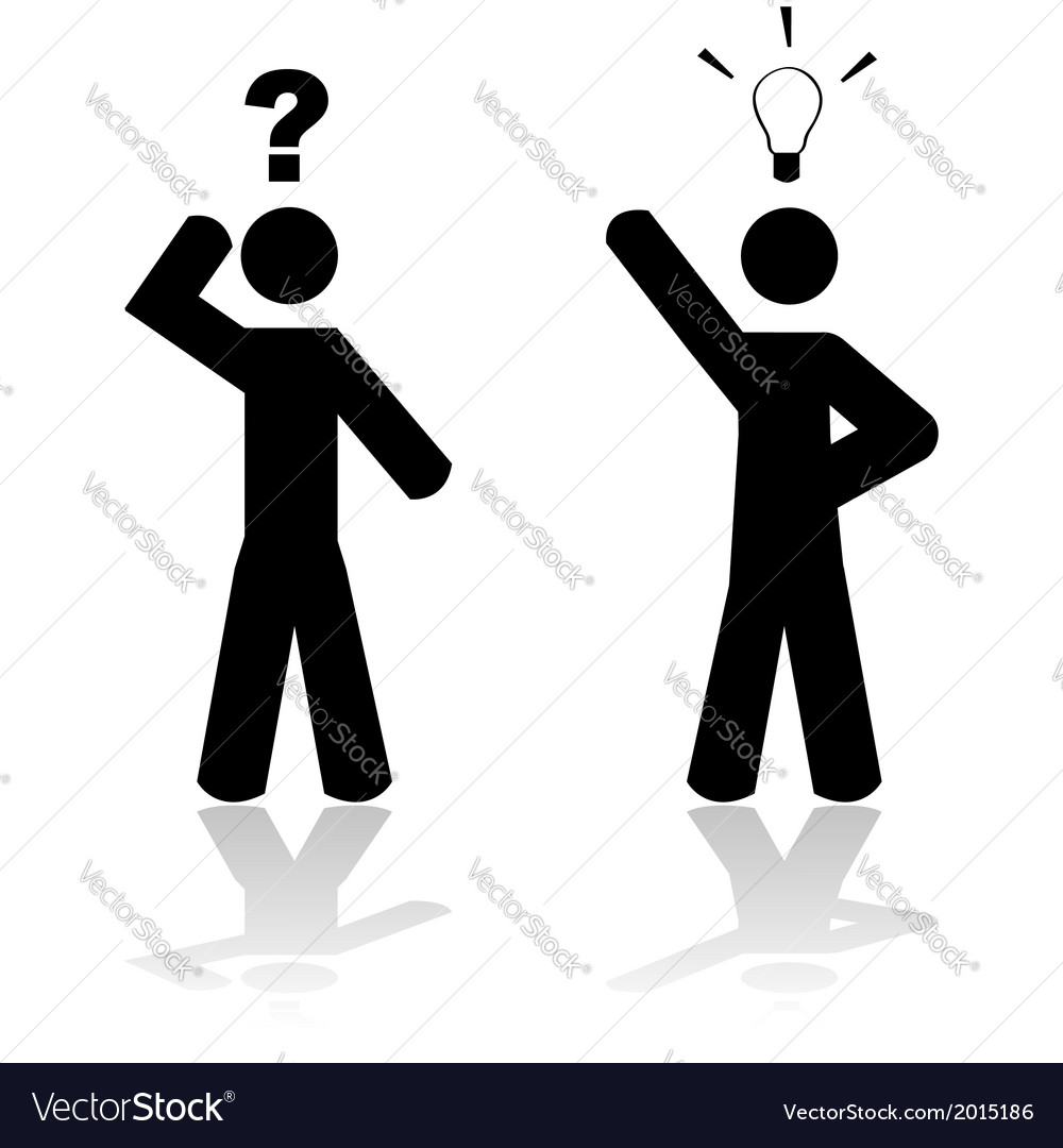 Man in doubt and with an idea