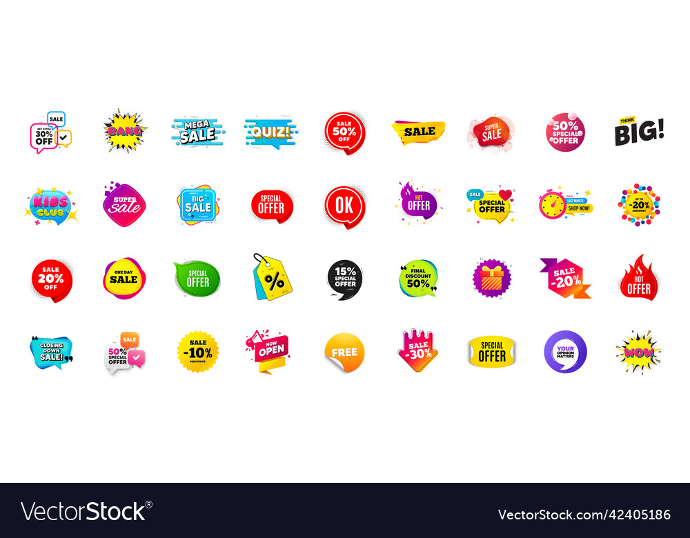 Sale offer discount flash banners promo deal vector image Sale offer discount flash banners promo deal