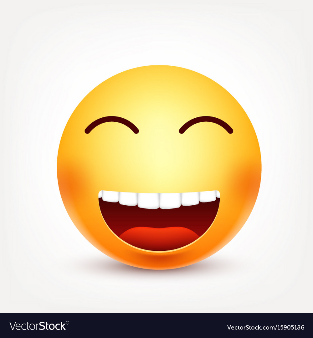 Smileyemoticon Yellow Face With Emotions Facial Vector Image