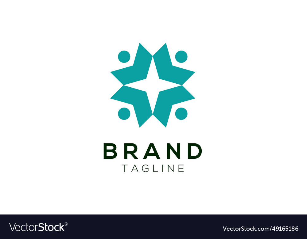 Star Arrows Template Logo Design Royalty Free Vector Image