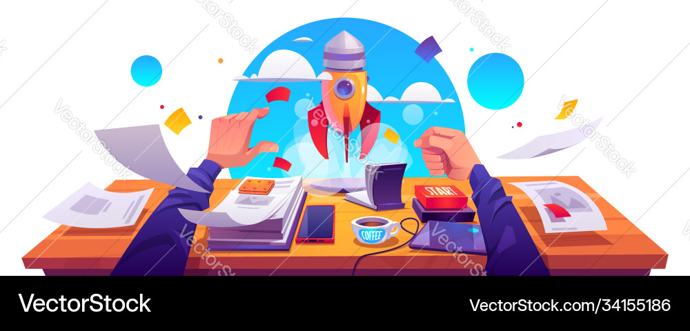 Startup Project Launch Business Innovation Idea Vector Image