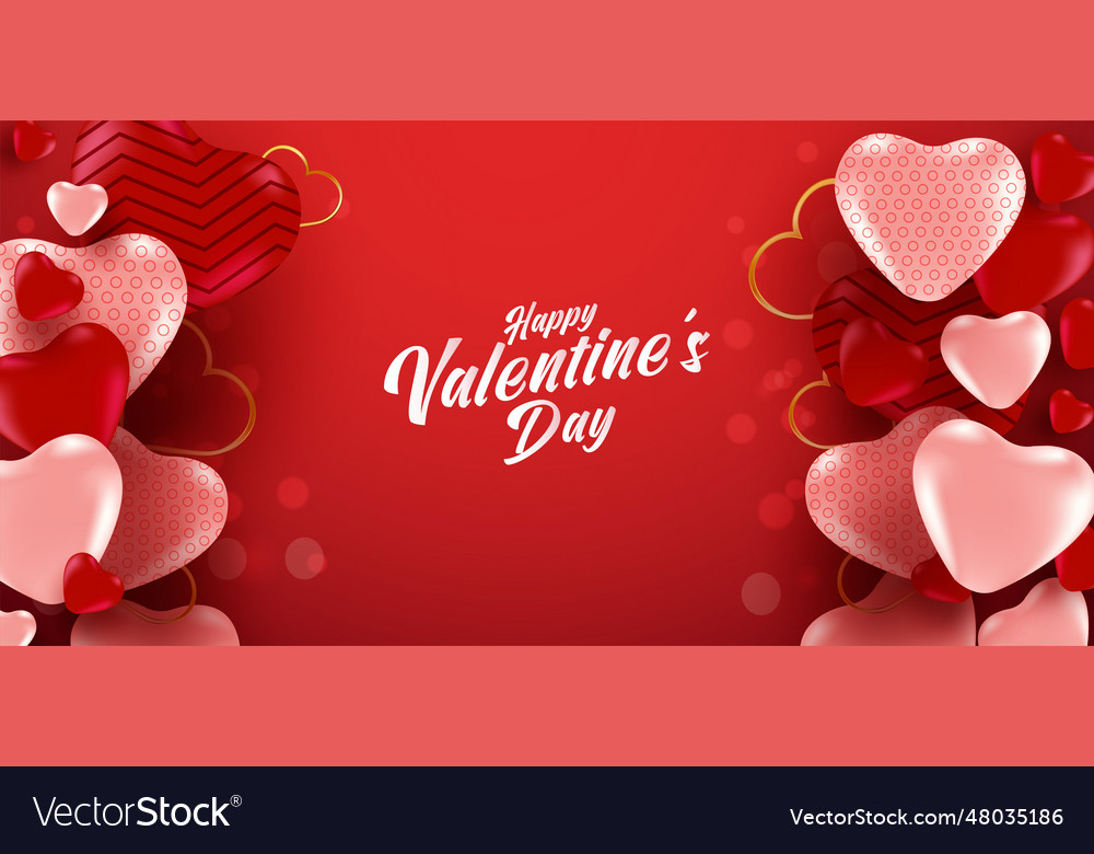 Valentines day sale poster or banner with many