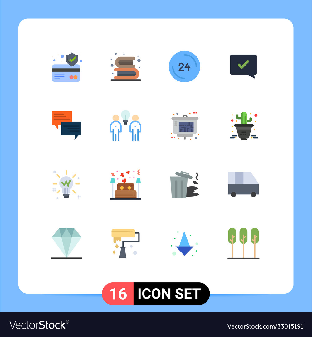 16 thematic flat colors and editable symbols