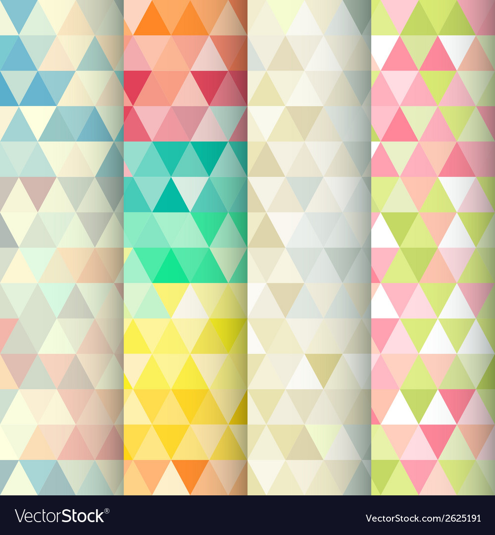 Abstract geometric triangle seamless patterns set