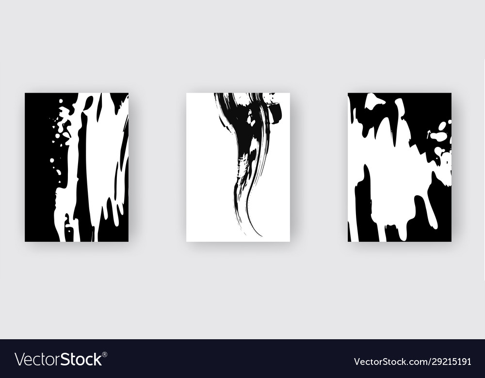 Black abstract design set ink paint on brochure