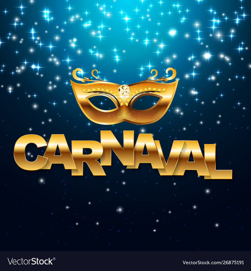 Carnaval golden banner Royalty Free Vector Image