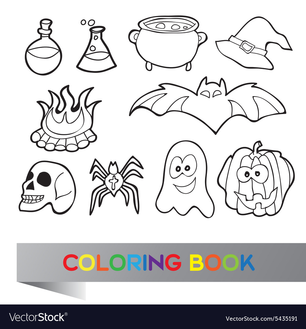 Download Coloring Book Halloween Royalty Free Vector Image