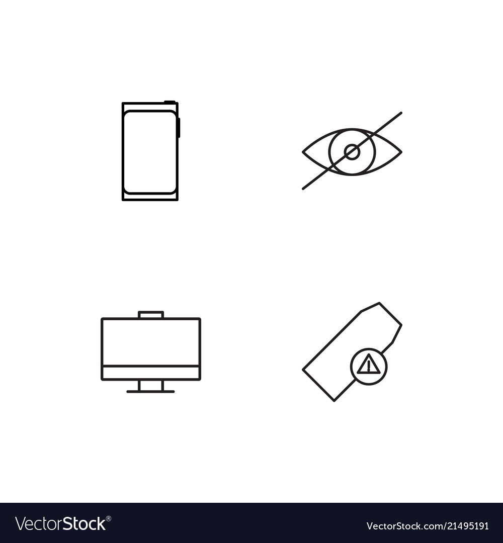 Cyber security linear icons set simple outline