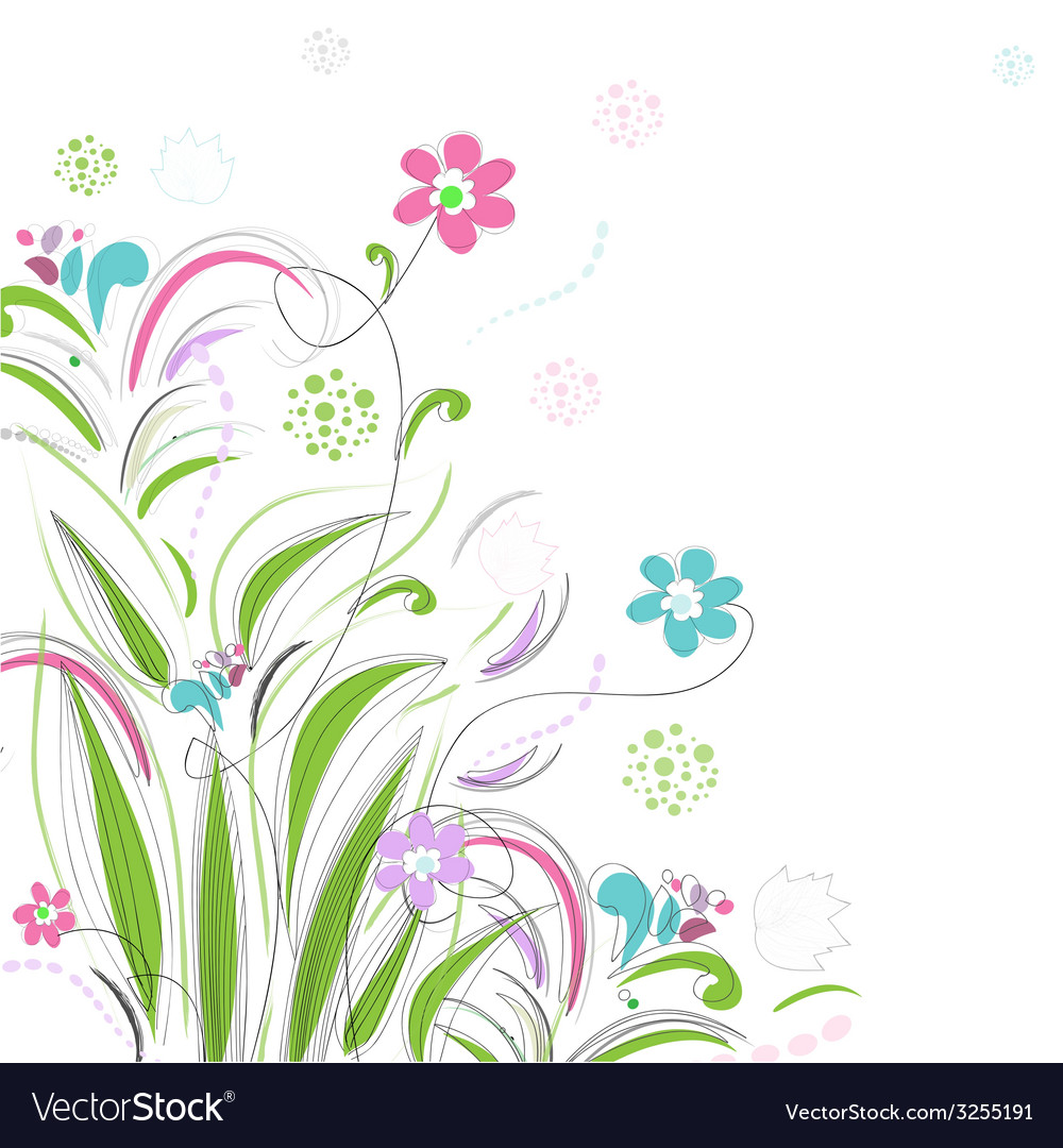 Floral background with butterfly