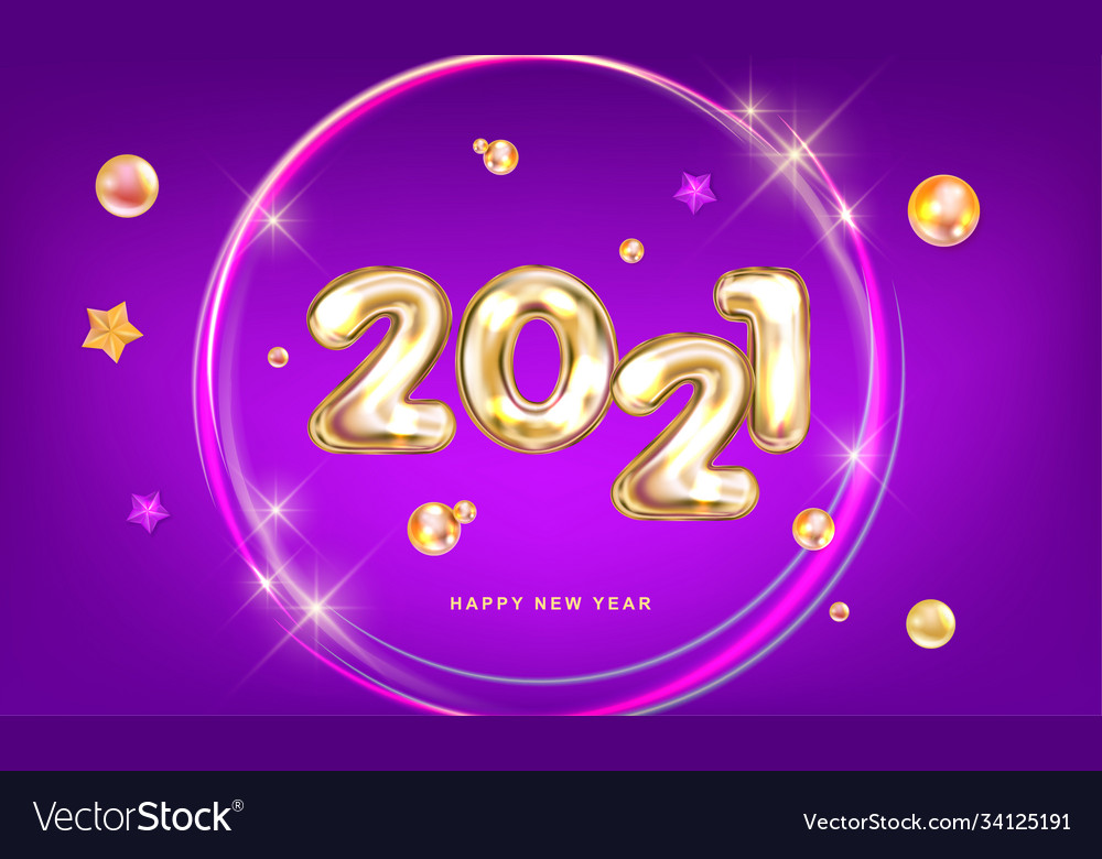 Happy new 2021 year gala violet