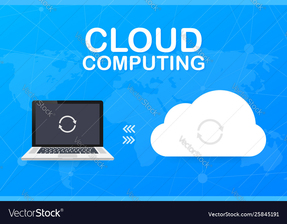 Hosting cloud concept with computer smartphone