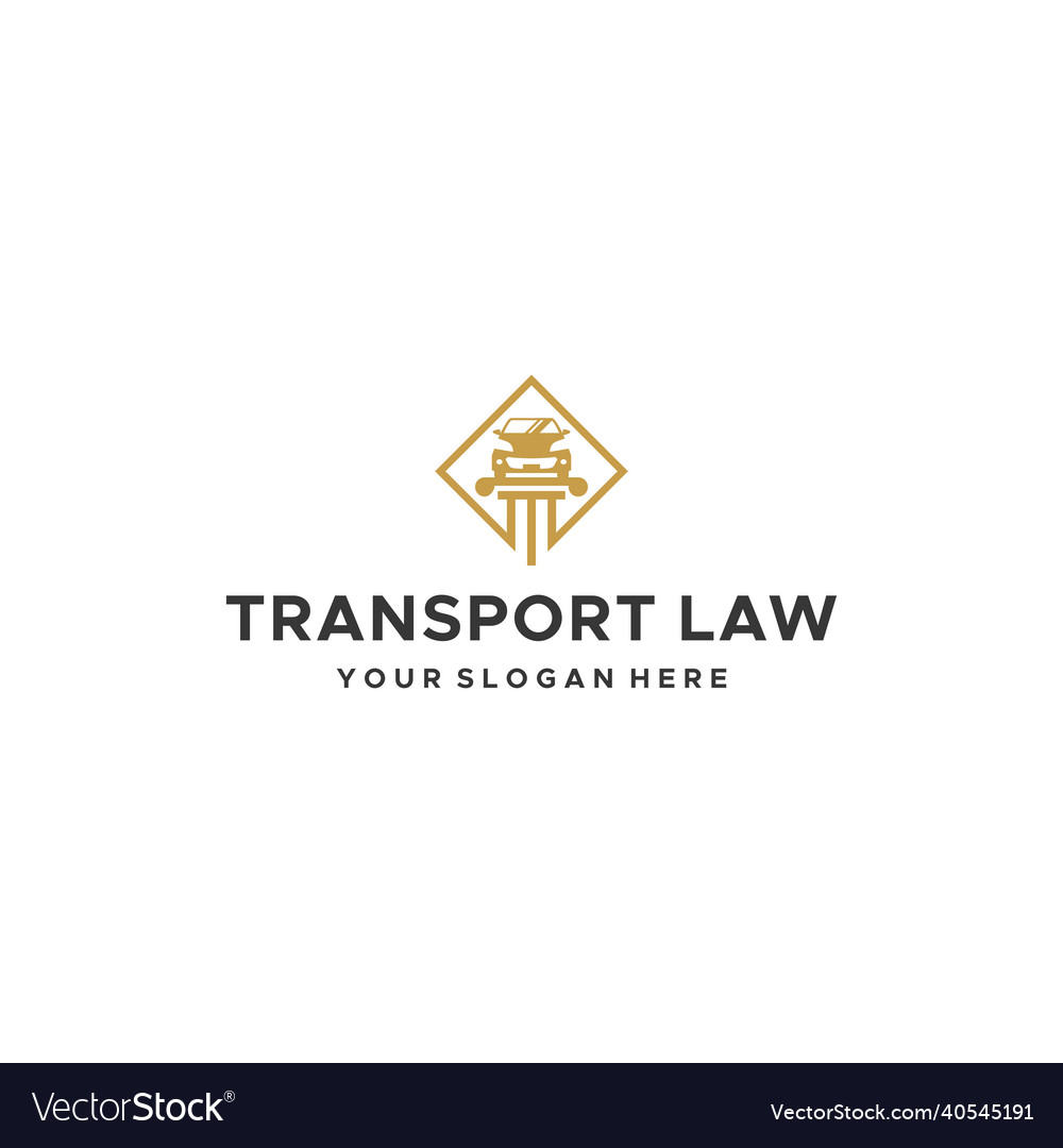 Minimalist transport law car pillar logo design