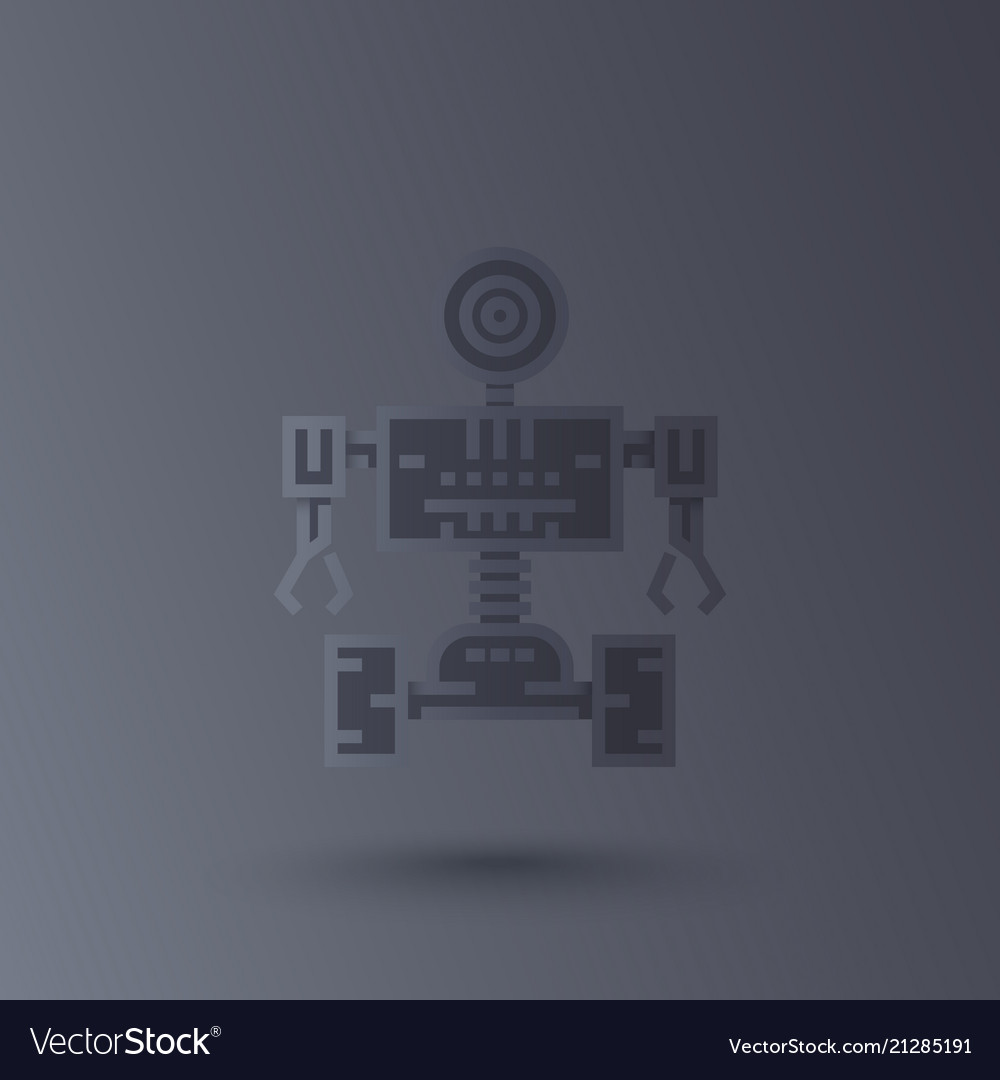 Robotics robot in linear style vector image Robotics robot in linear style