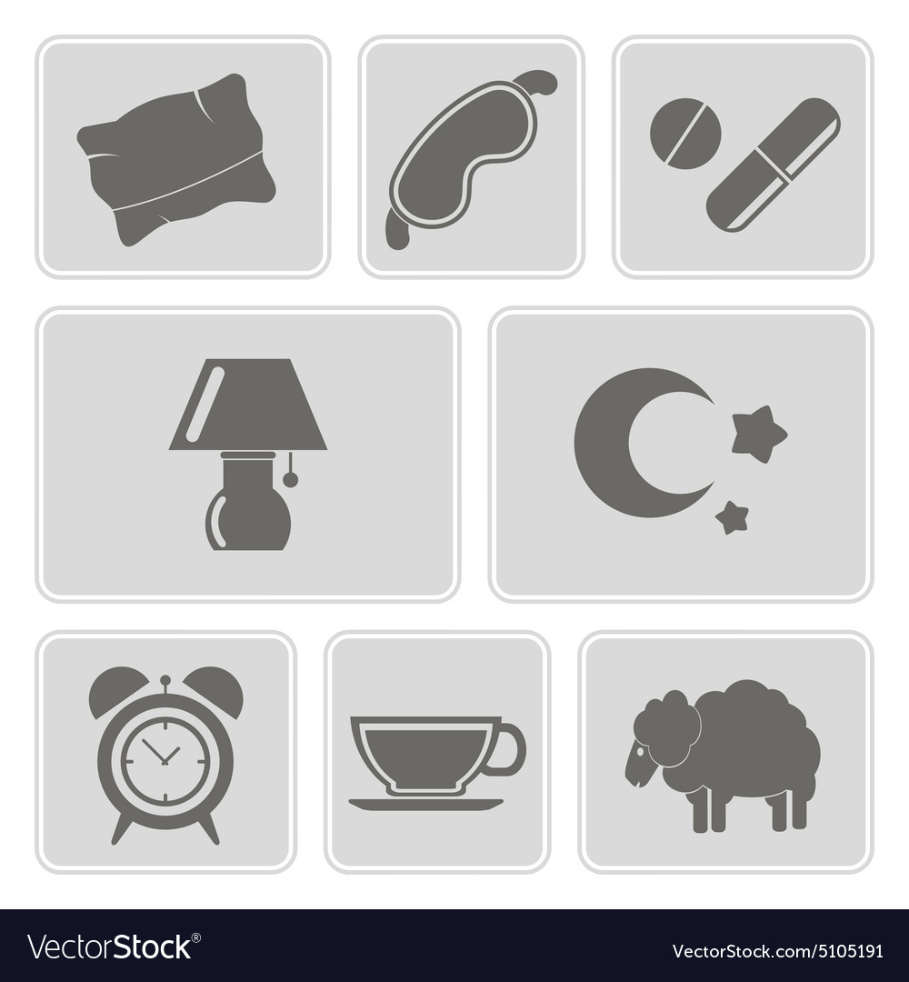 Set with sleeping icons