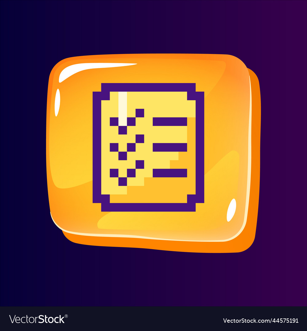 Task list glossy ui button with pixelated color