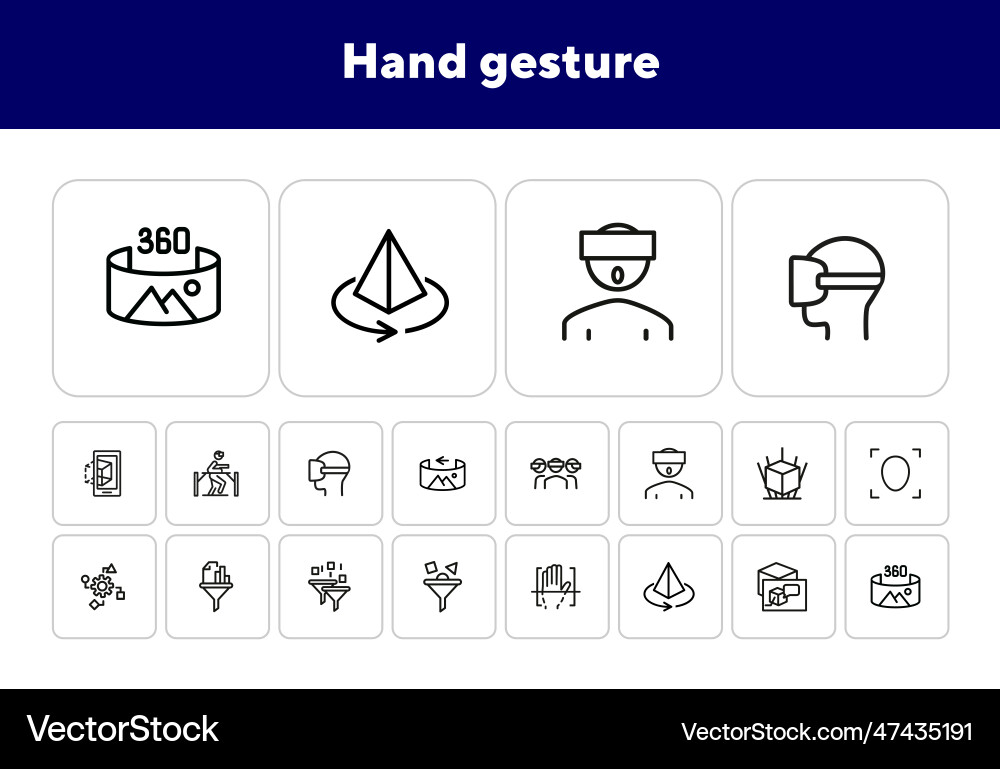 Virtual reality icons Royalty Free Vector Image