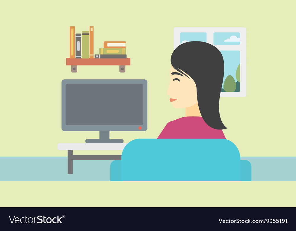 Woman watching tv