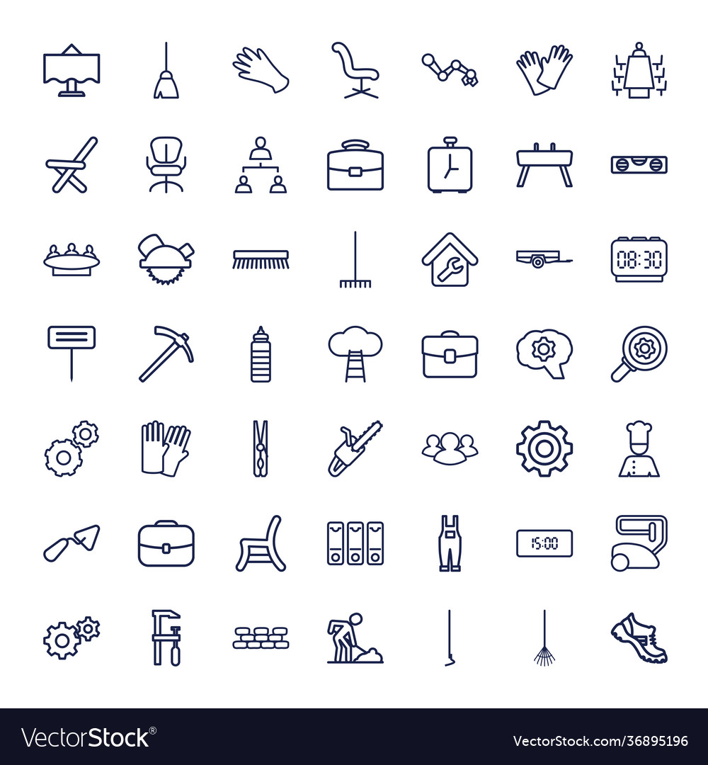 49 work icons Royalty Free Vector Image - VectorStock