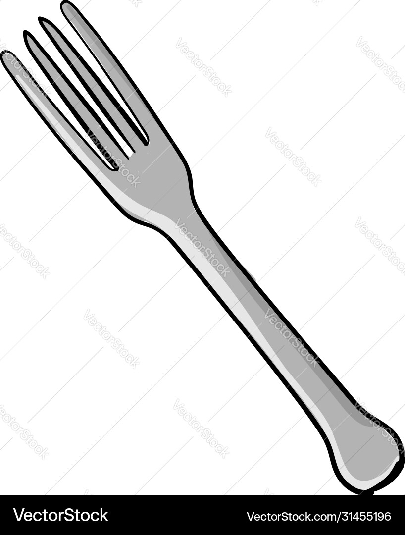 Big fork on white background Royalty Free Vector Image