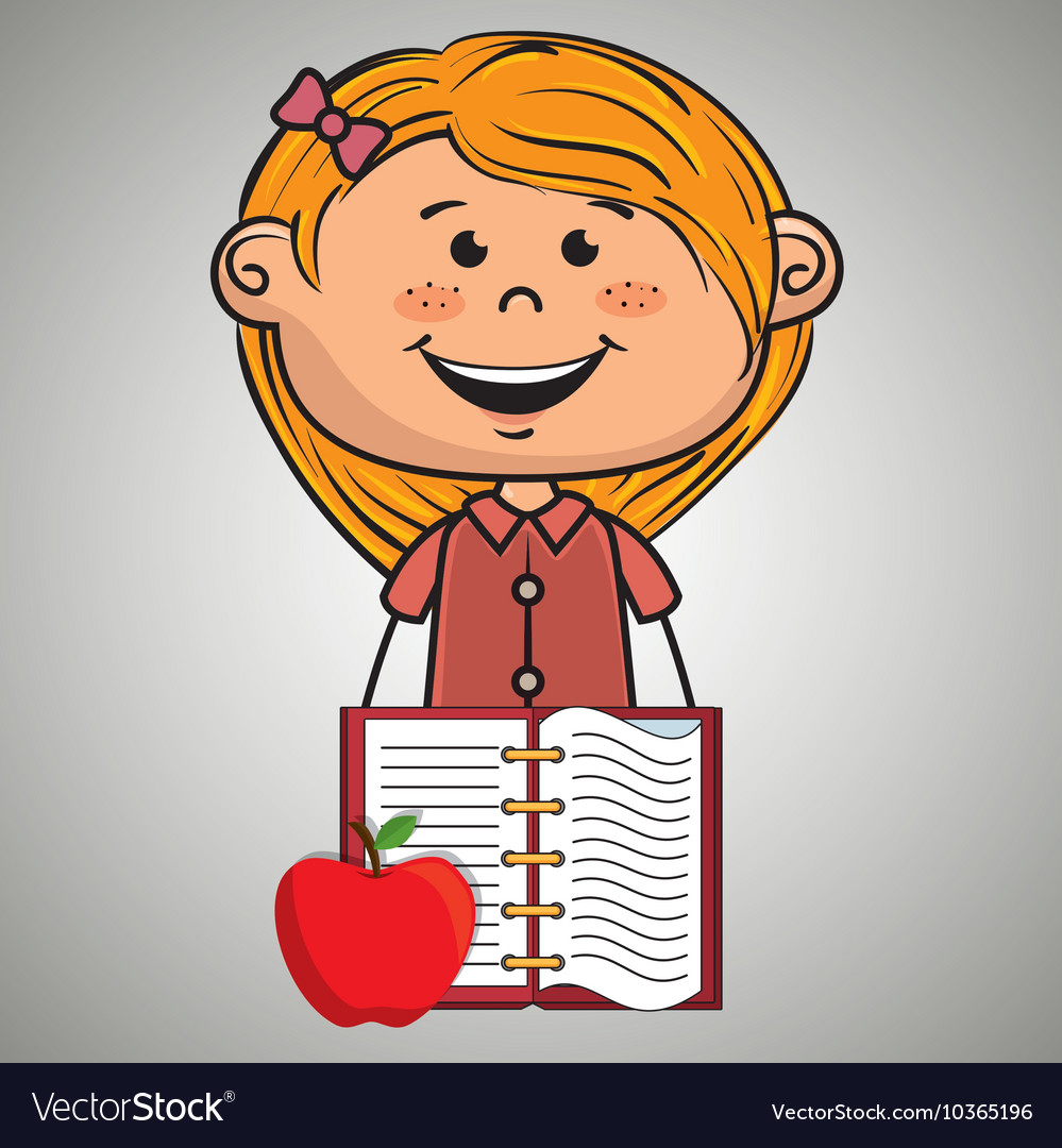 Cartoon girl notebook icon