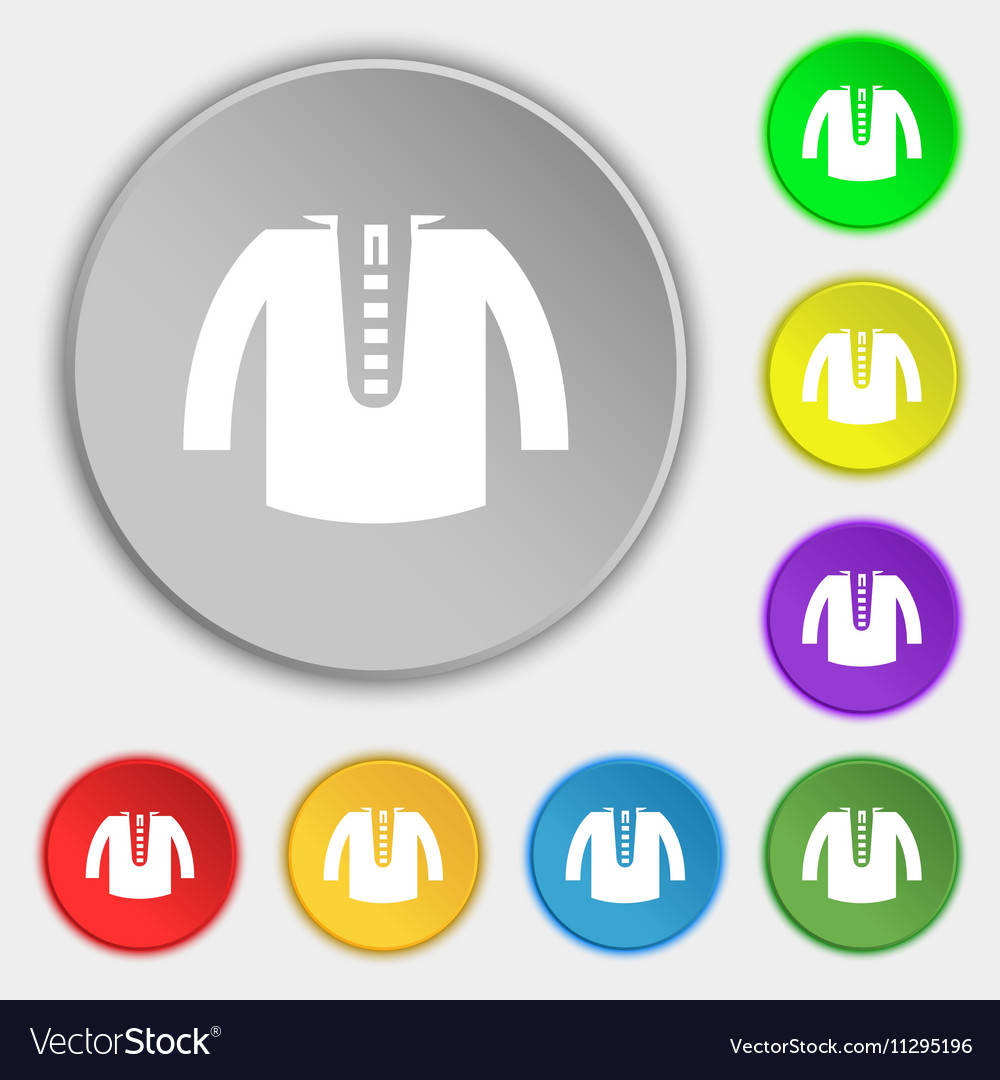 Casual jacket icon sign symbol on eight flat