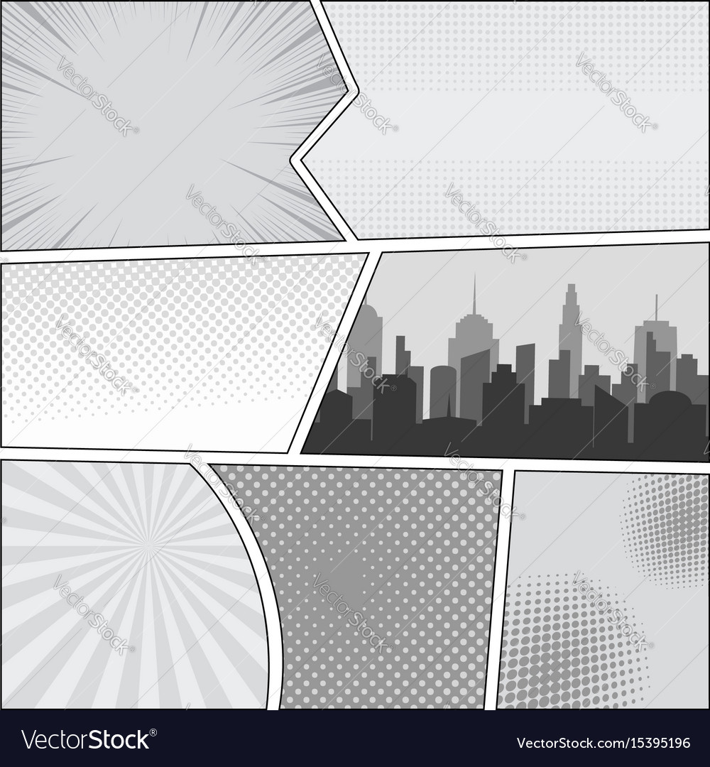 Comic book page template Royalty Free Vector Image