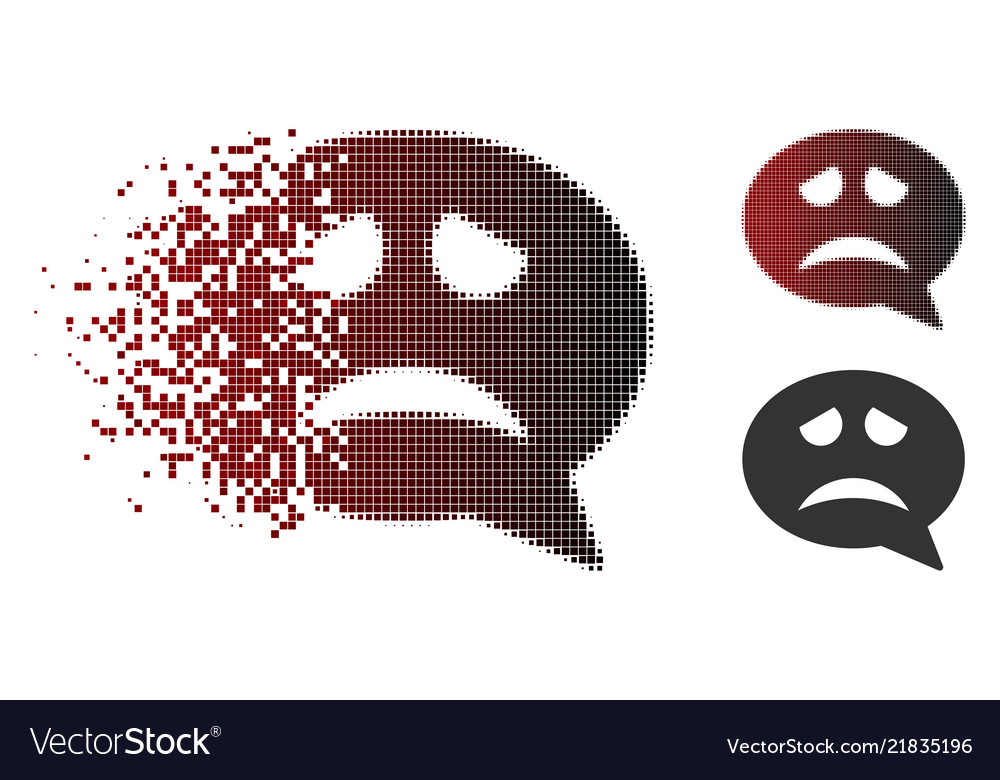 Destructed dotted halftone problem smiley message vector image Destructed dotted halftone problem smiley message
