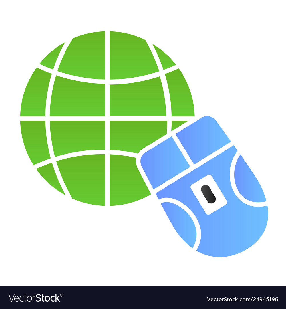 Go to web flat icon mouse and globe color icons