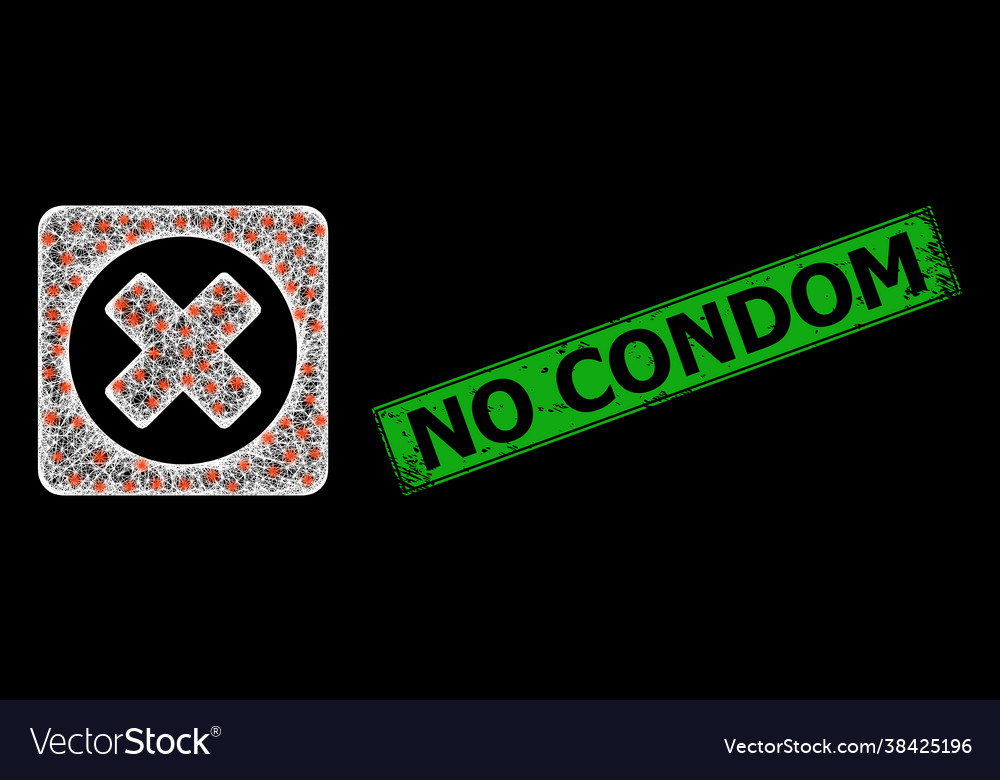 Grunged no condom imprint and net terminate web vector image Grunged no condom imprint and net terminate web