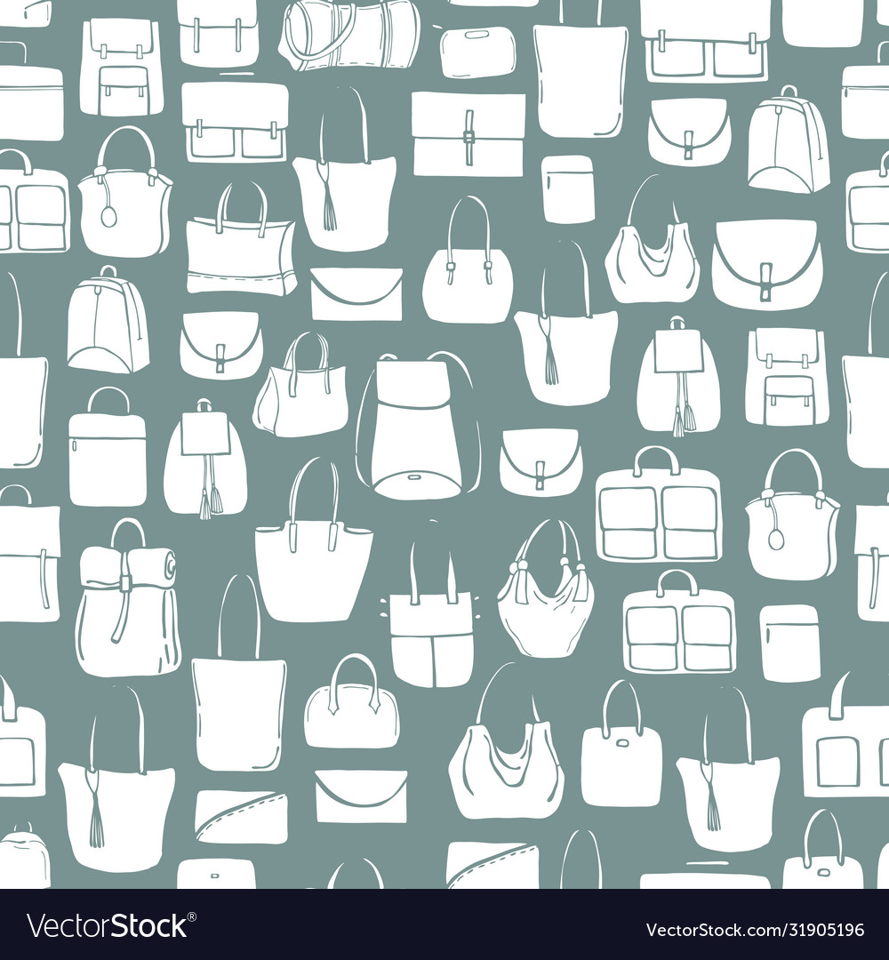 Hand drawn bags seamless pattern Royalty Free Vector Image