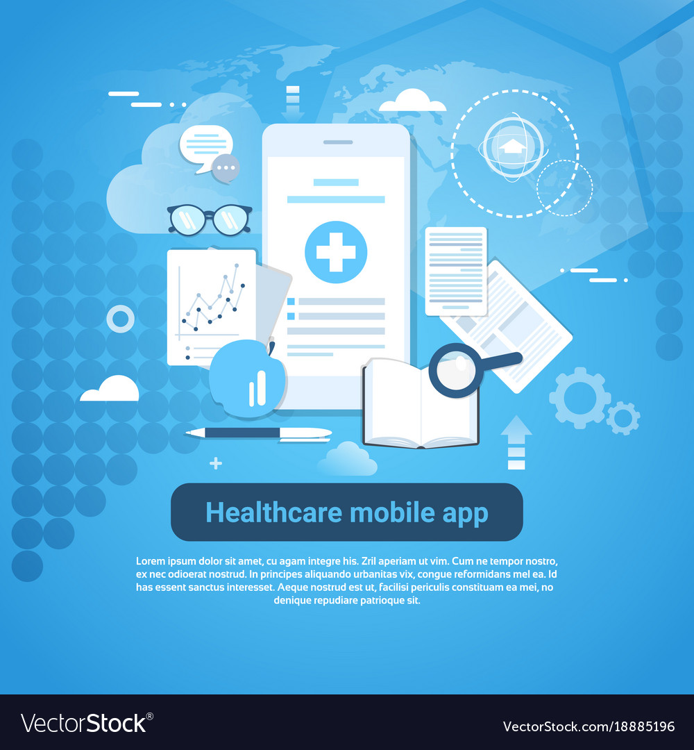 Healthcare Mobile App Template Web Banner Vector Image