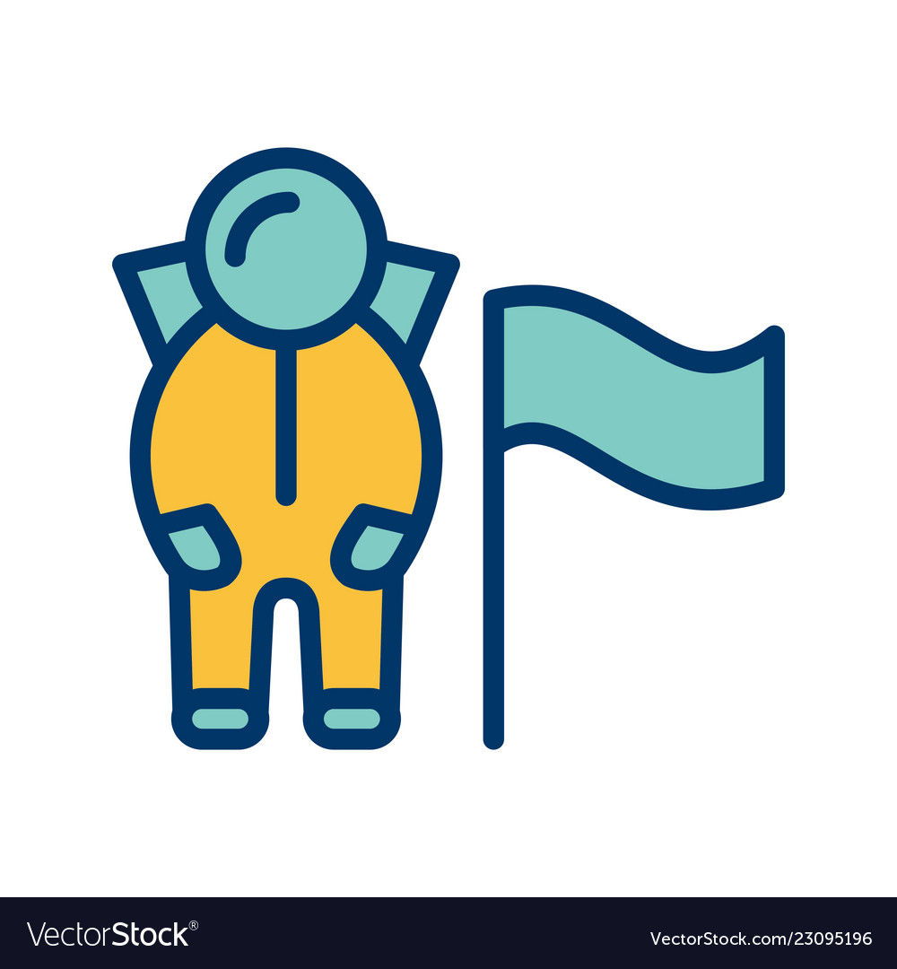 Man with flag icon