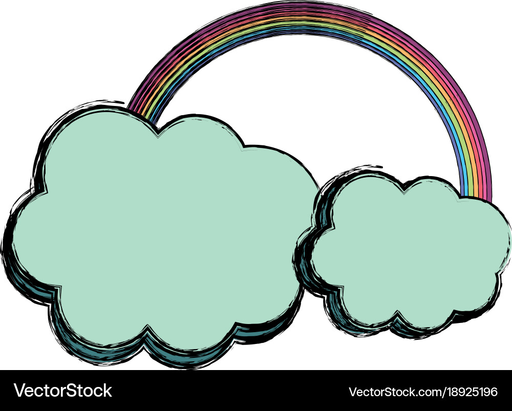 Rainbow with cloud Royalty Free Vector Image - VectorStock