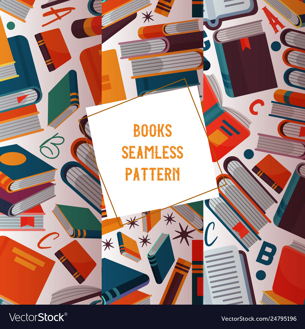 Reading concept seamless pattern vector image Reading concept seamless pattern