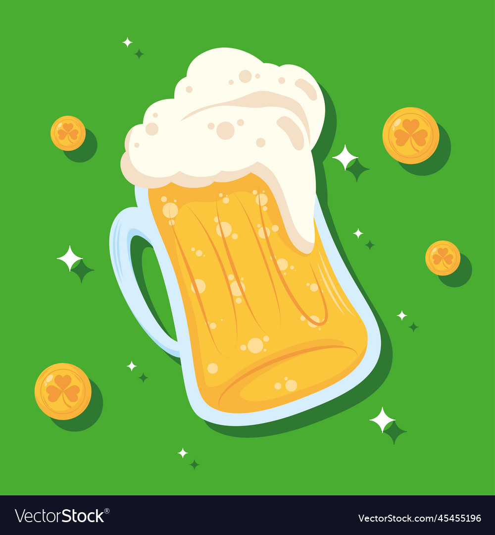 Saint patricks day coins with beer