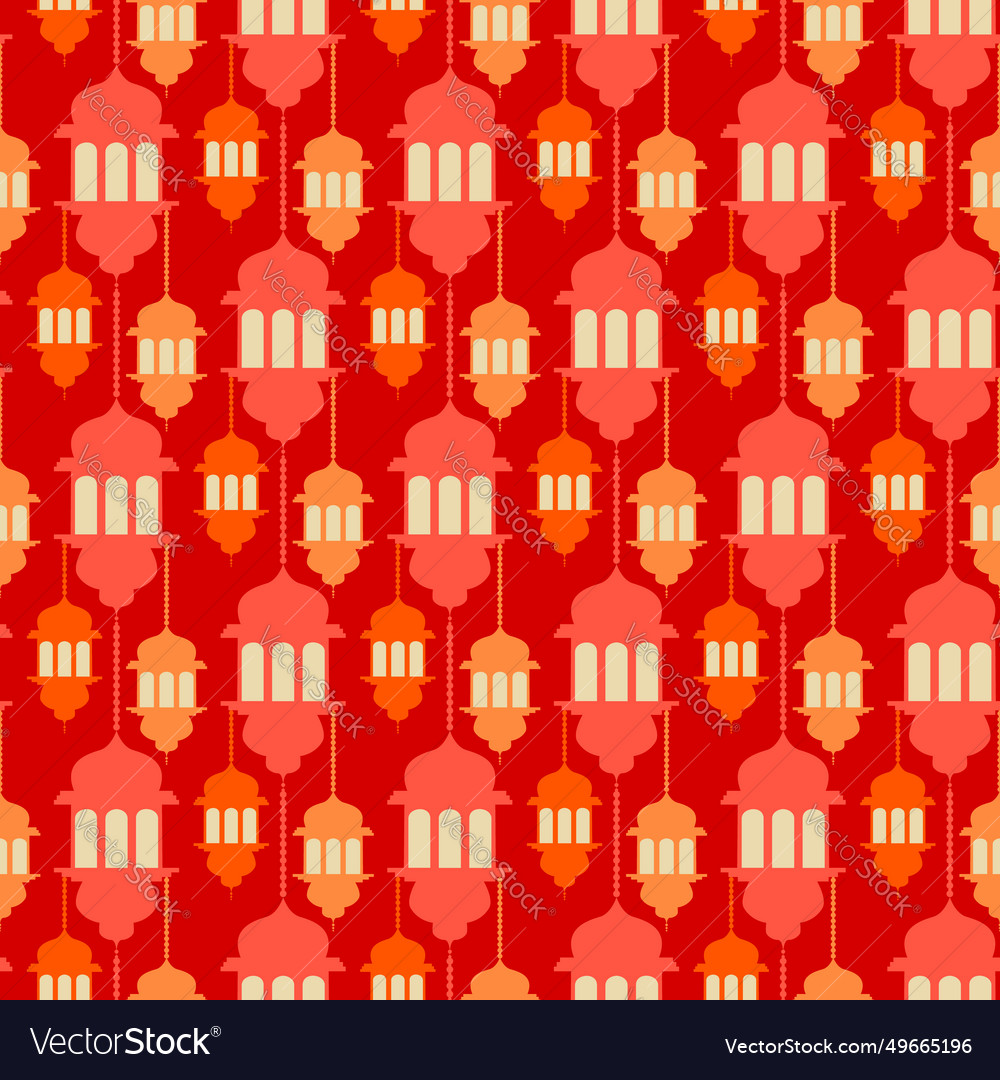 Seamless pattern with ramadan symbol icons