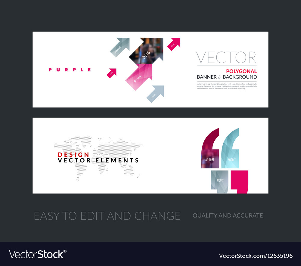 Set of modern horizontal website banners