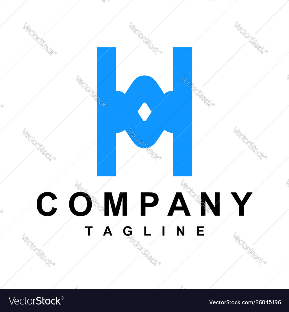 Simple oh ho initials letter company logo Vector Image