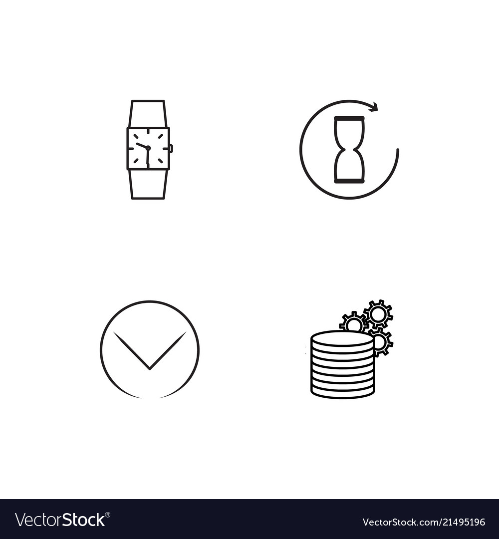 Time linear icons set simple outline