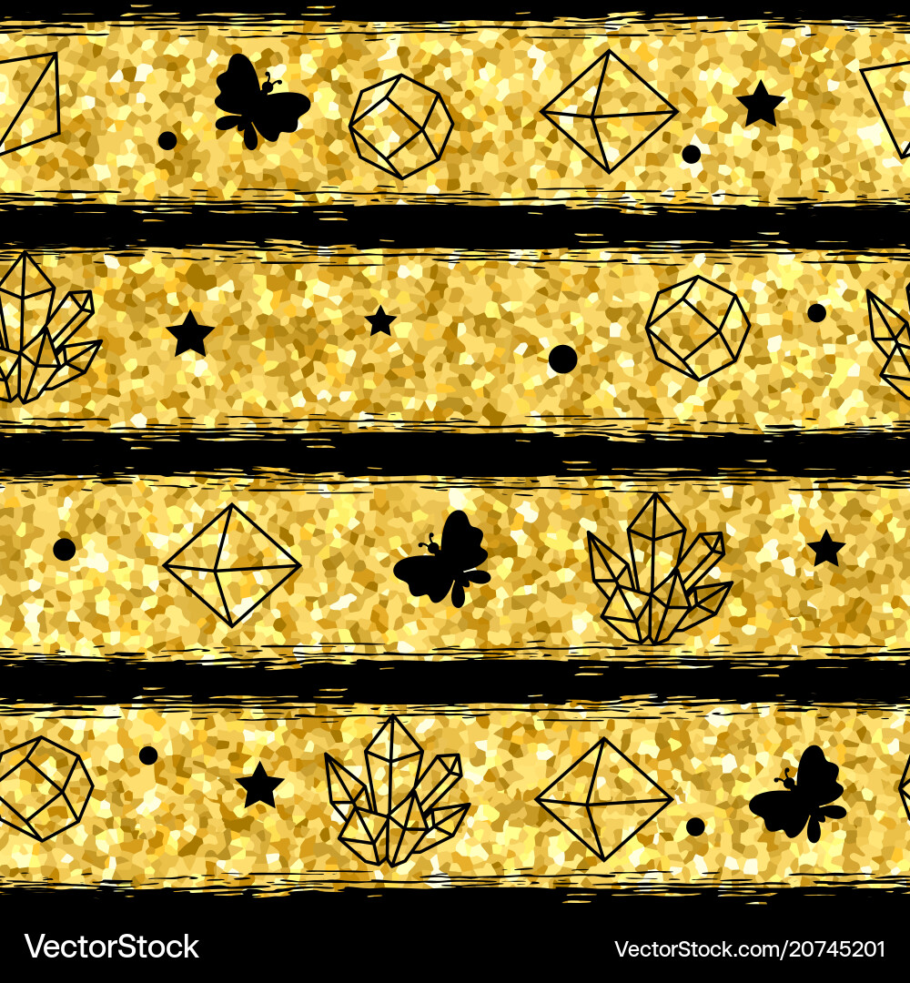 Abstract seamless pattern with gold glitter Vector Image
