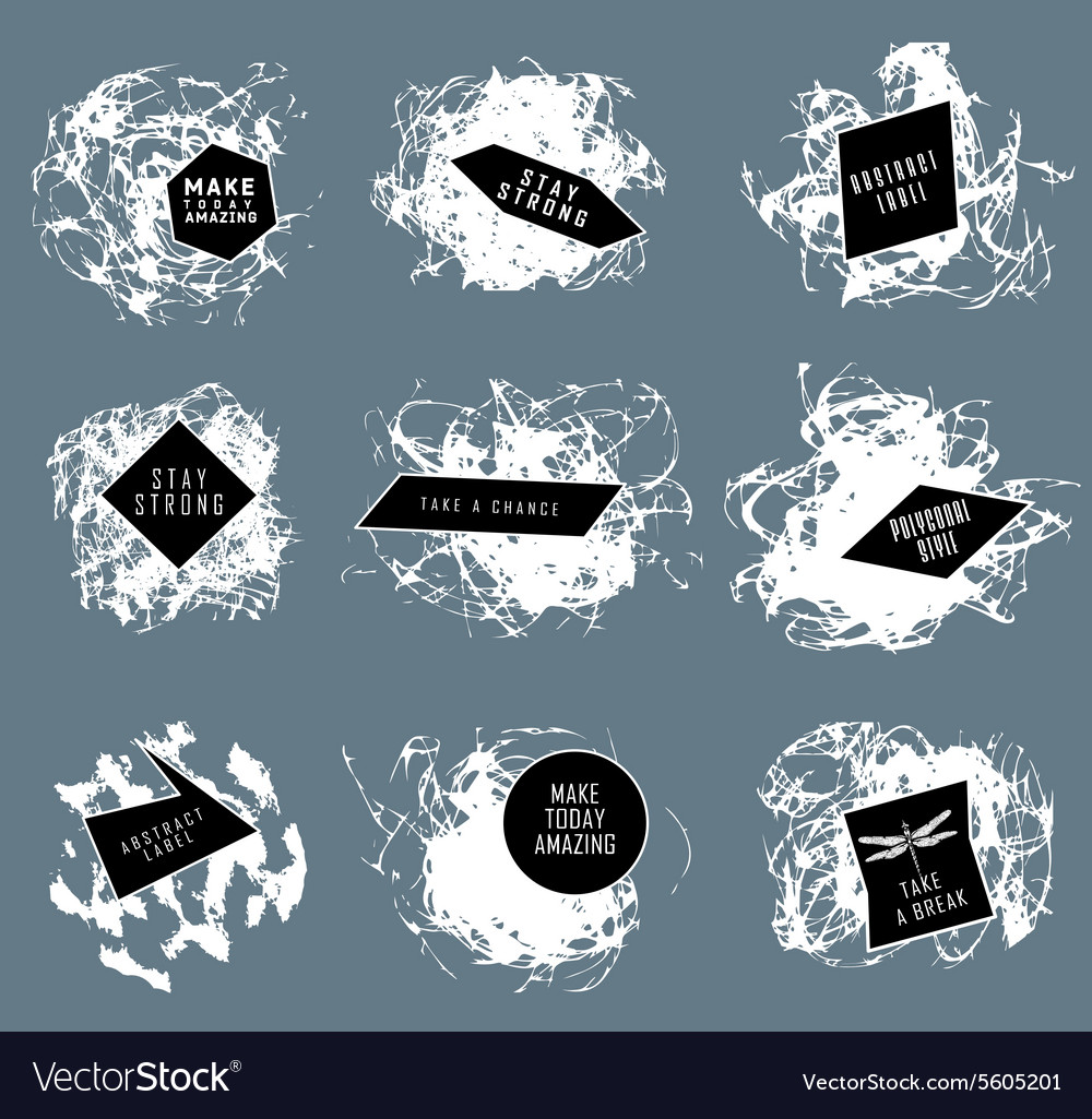 Abstract set of blobs splash labels