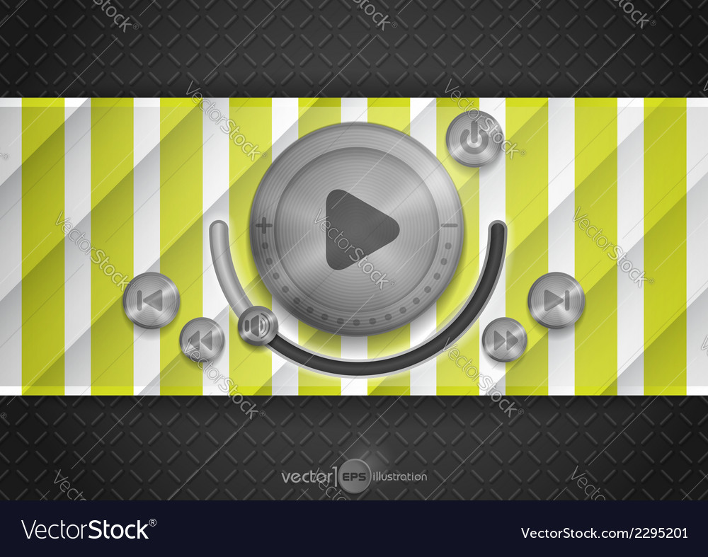 Abstract technology app icon with music button